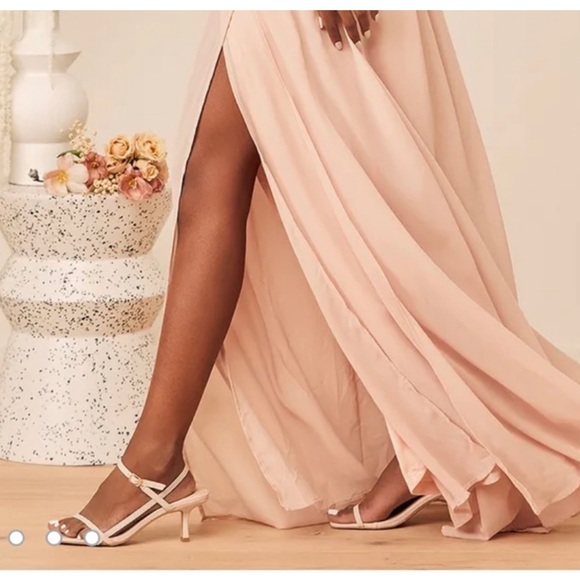 Lulu’s // Heavenly Hues Maxi Dress // Pink Blush Dots - Picture 4 of 9